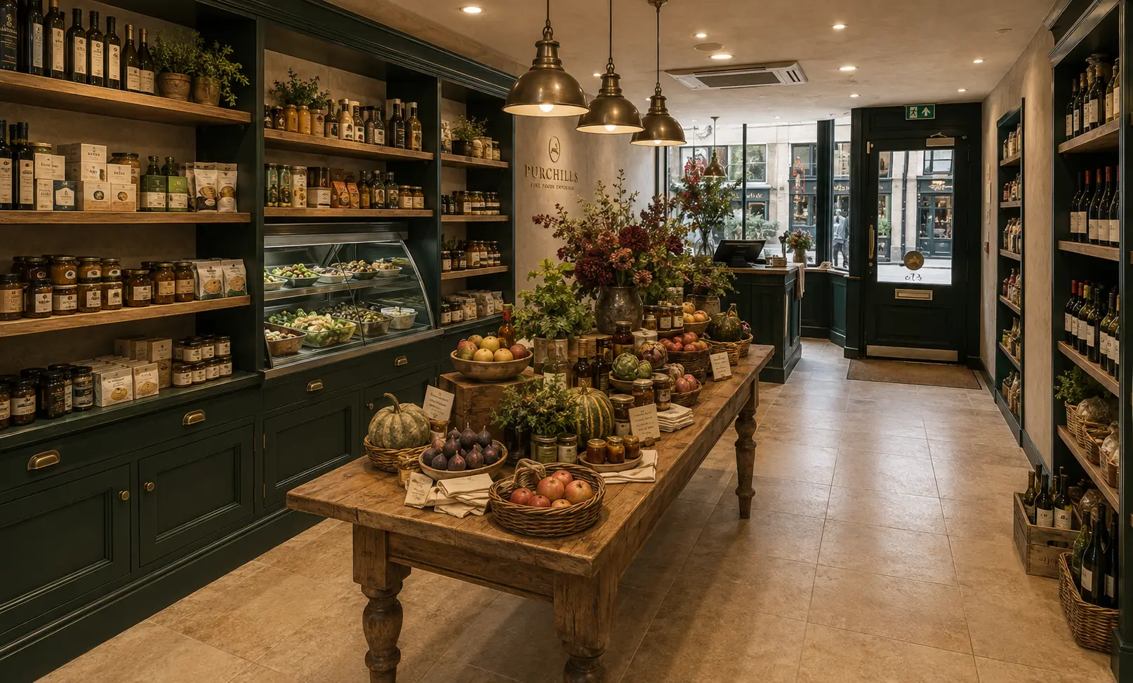 Purchills interior concept with central seasonal display